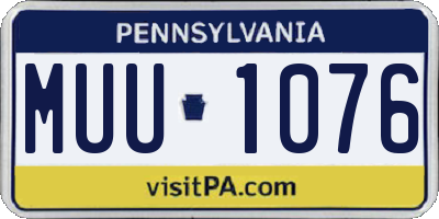 PA license plate MUU1076