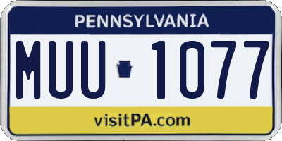PA license plate MUU1077
