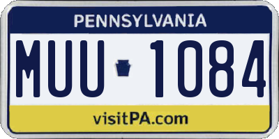 PA license plate MUU1084