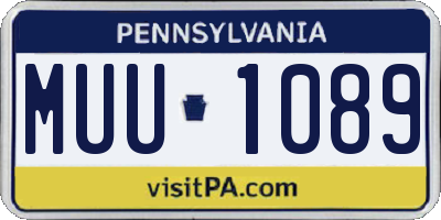 PA license plate MUU1089