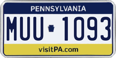 PA license plate MUU1093