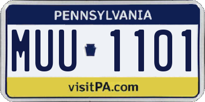 PA license plate MUU1101