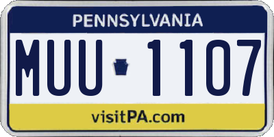PA license plate MUU1107