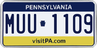 PA license plate MUU1109