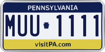 PA license plate MUU1111