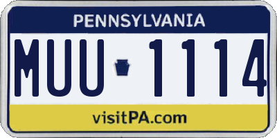 PA license plate MUU1114