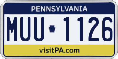 PA license plate MUU1126