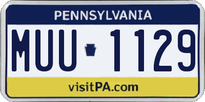 PA license plate MUU1129