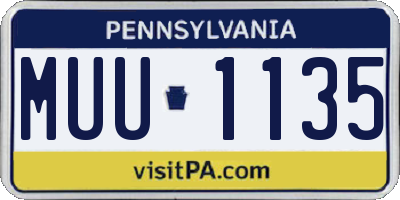 PA license plate MUU1135