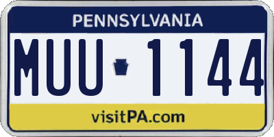 PA license plate MUU1144