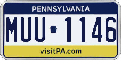 PA license plate MUU1146