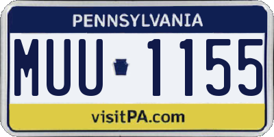 PA license plate MUU1155