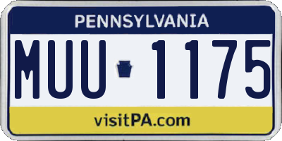 PA license plate MUU1175