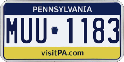 PA license plate MUU1183