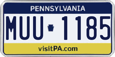 PA license plate MUU1185