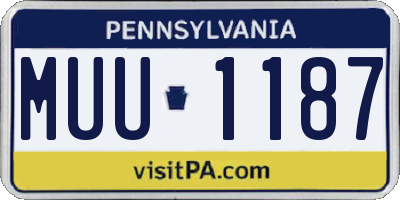 PA license plate MUU1187