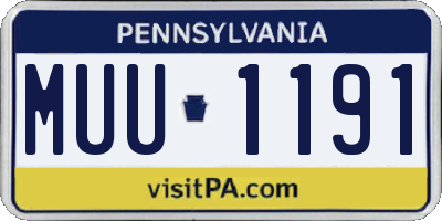 PA license plate MUU1191