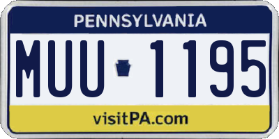 PA license plate MUU1195