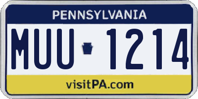 PA license plate MUU1214