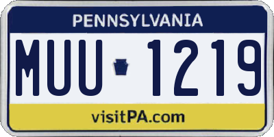 PA license plate MUU1219