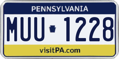 PA license plate MUU1228