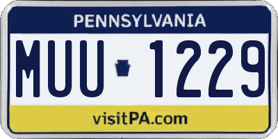PA license plate MUU1229