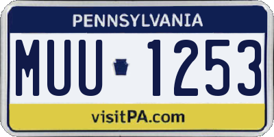 PA license plate MUU1253