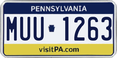 PA license plate MUU1263
