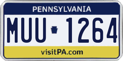 PA license plate MUU1264