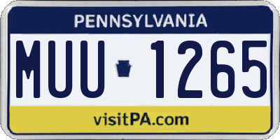 PA license plate MUU1265