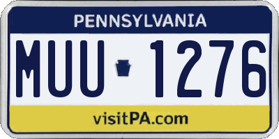 PA license plate MUU1276