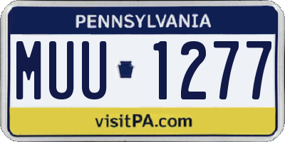 PA license plate MUU1277