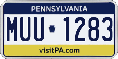 PA license plate MUU1283