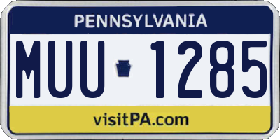 PA license plate MUU1285