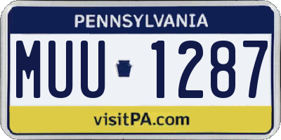 PA license plate MUU1287