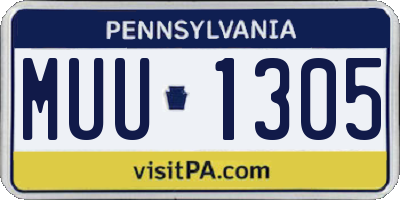 PA license plate MUU1305