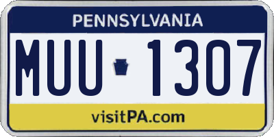 PA license plate MUU1307