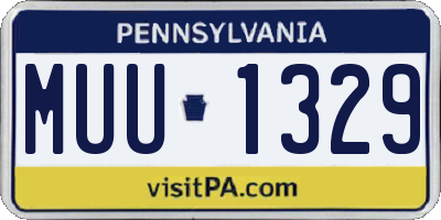 PA license plate MUU1329