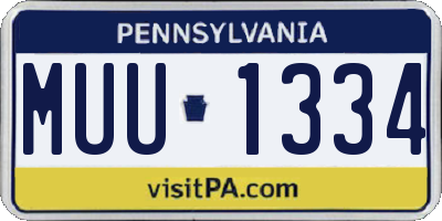 PA license plate MUU1334
