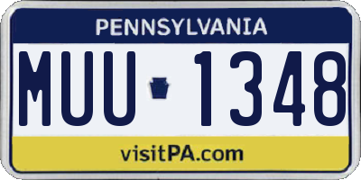 PA license plate MUU1348
