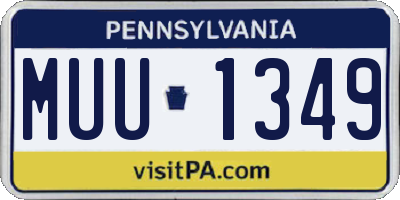 PA license plate MUU1349