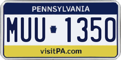 PA license plate MUU1350