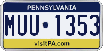PA license plate MUU1353
