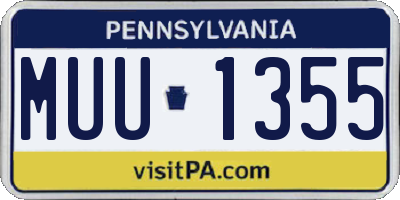 PA license plate MUU1355