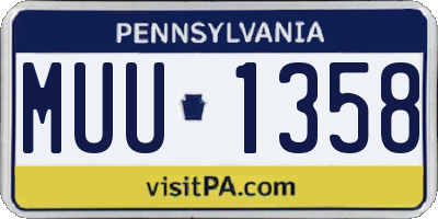PA license plate MUU1358