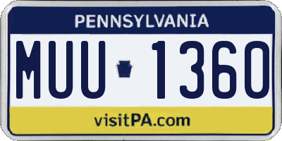 PA license plate MUU1360