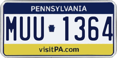 PA license plate MUU1364