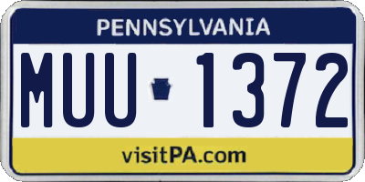 PA license plate MUU1372