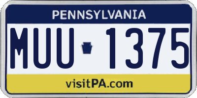 PA license plate MUU1375