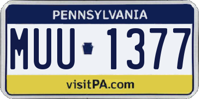PA license plate MUU1377